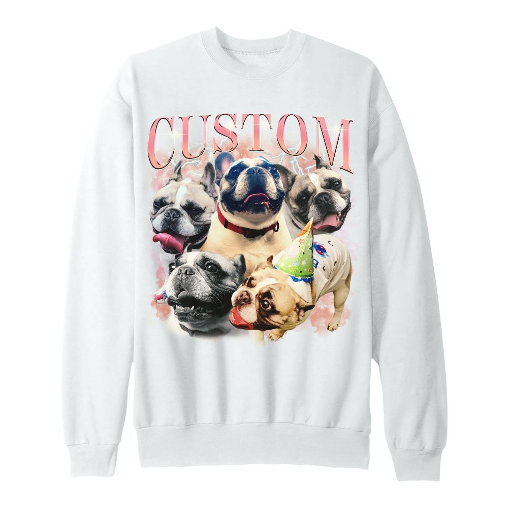 Amare Box Custom Dog Cat Bootleg Shirt, Custom Your Photo Bootleg Rap Tee Retro Pet Bootleg Unisex Sweatshirt