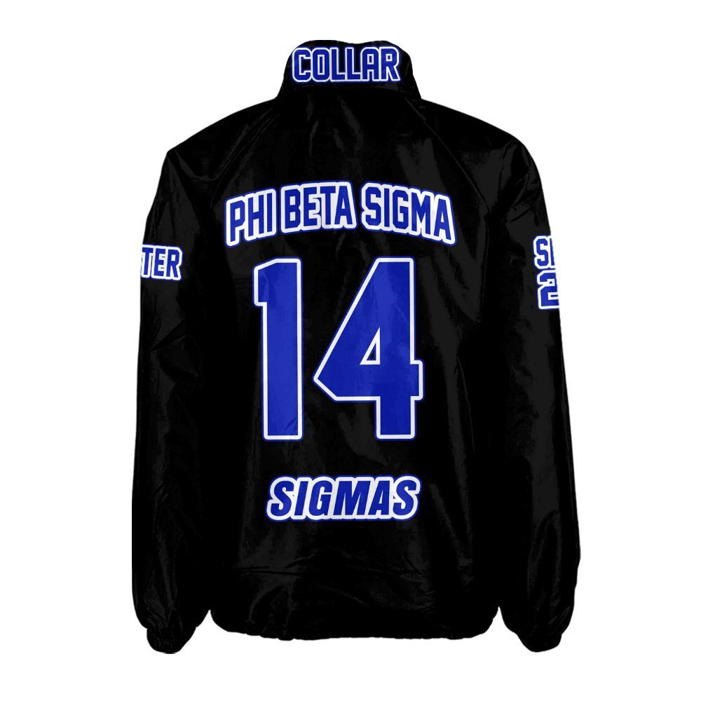 Ireishprint Phi Beta Sigma Custom Line Crossing Jacket, Personalized Black Line Jacket Phi Beta Sigma Fraternity Crossing Jacket