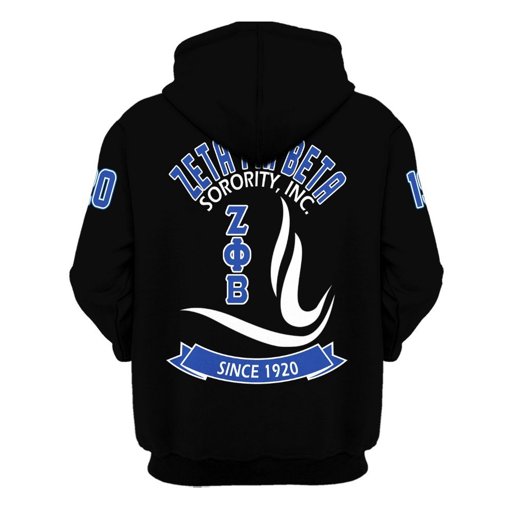 Ireishprint Zeta Phi Beta Shirt, Dove Black Zeta Phi Beta Sorority Hoodie