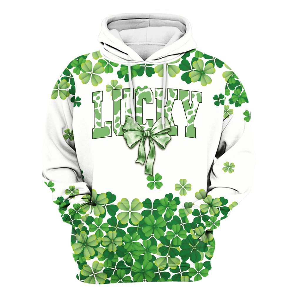 Amare Box Cow Farm Shirt, ST Patrick's Day Cow, Lucky Cows Pattern, Lucky Shirt, Lucky Cow, Cow Shirt, Holiday Gift For Cow Lover Unisex Hoodie