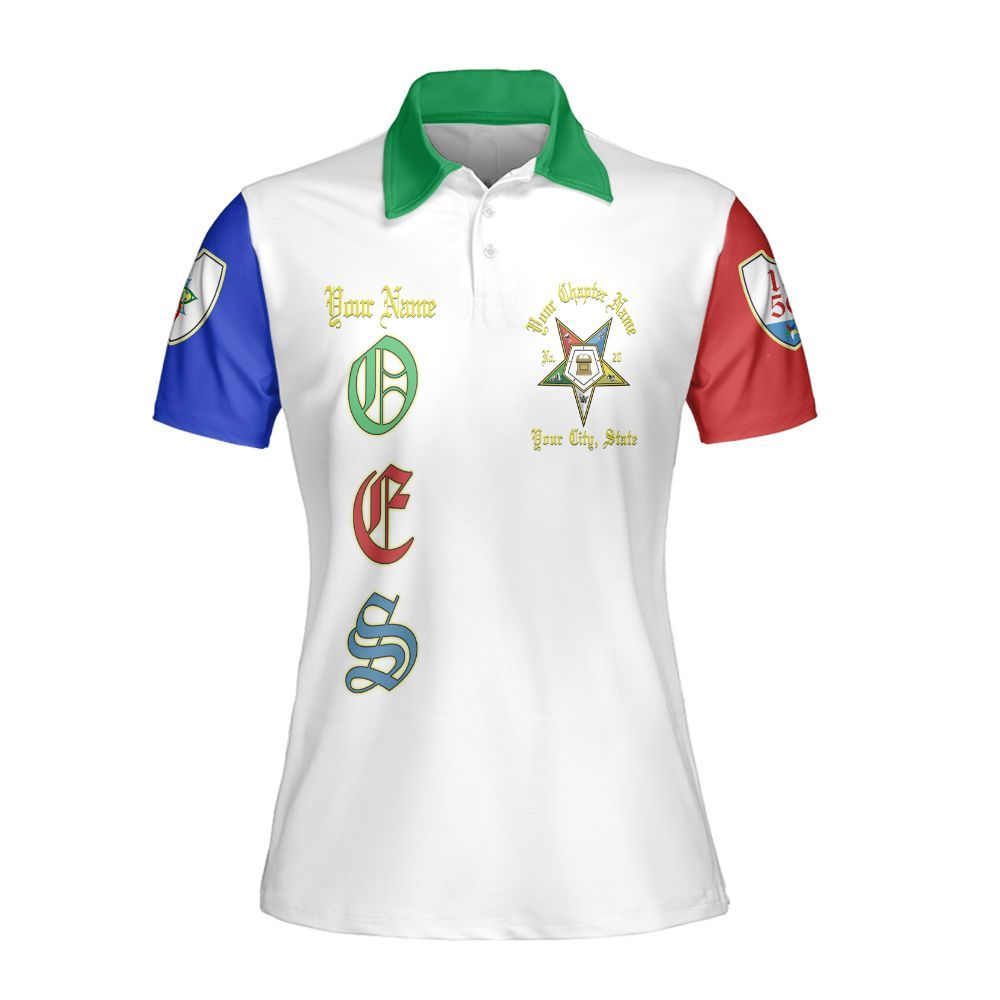 Ireishprint OES Custom Legacy Polo Shirt, Esther Pentagon Sisters Order Of The Eastern Star OES Polo Shirt