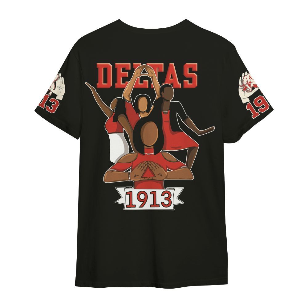 Ireishprint Delta Sigma Theta Shirt, Delta Sigma Theta Girls Handsign Sorority All Over Print Shirt