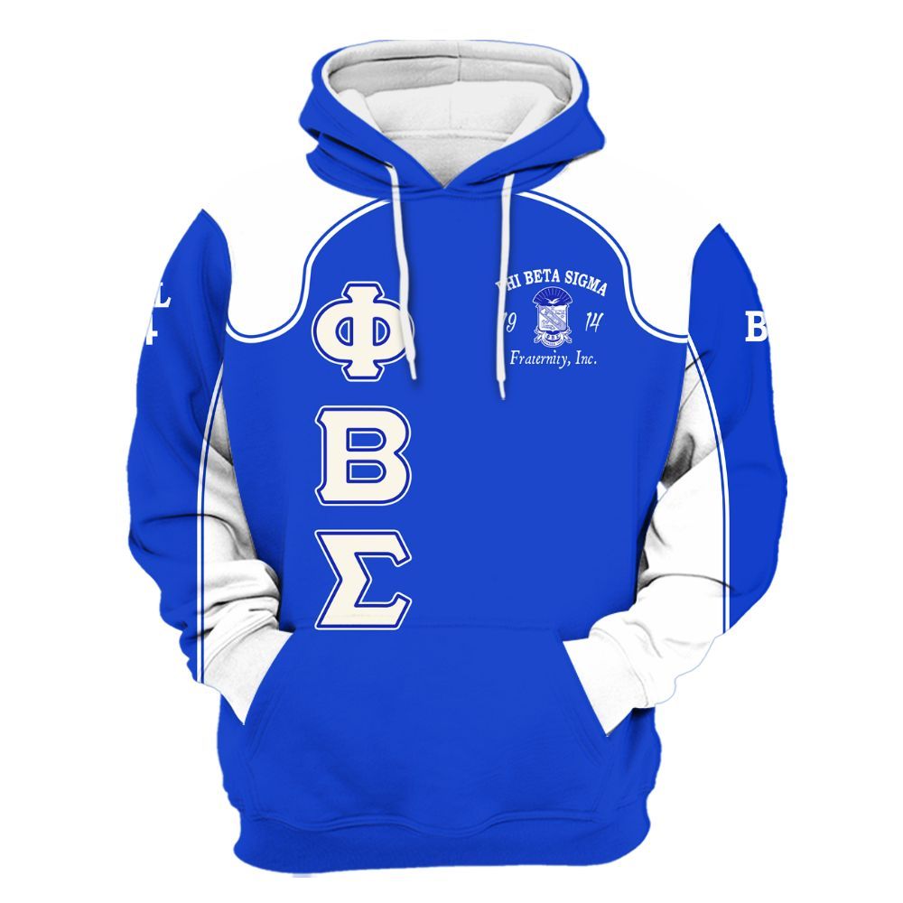 Ireishprint Phi Beta Sigma Custom Chapter Shirt, ΦΒΣ Lettered Racing Style 1914 Fraternity Hoodie