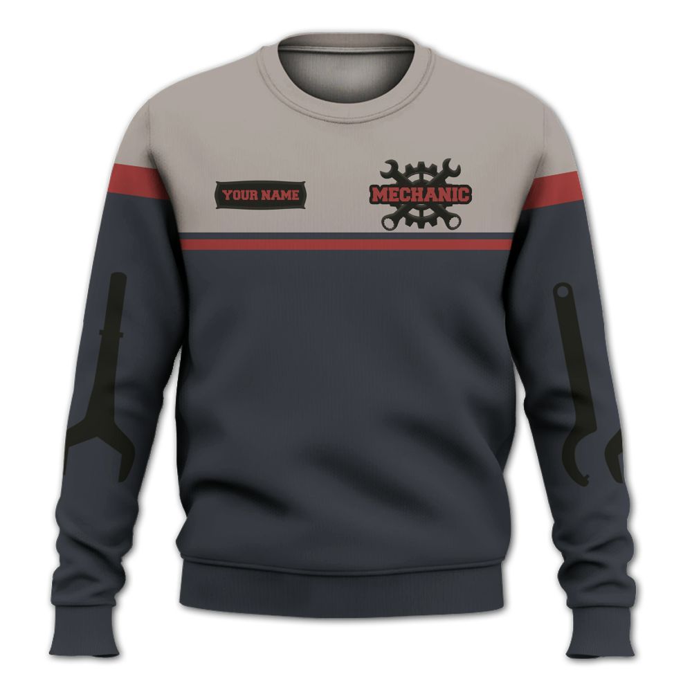 Amare Box Mechanic Shirt, Aircraft Mechanic, Custom Name Shirt, Mechanic Lover, Plane Mechanic Gift, Gift For Mechanician Knitted Sweater