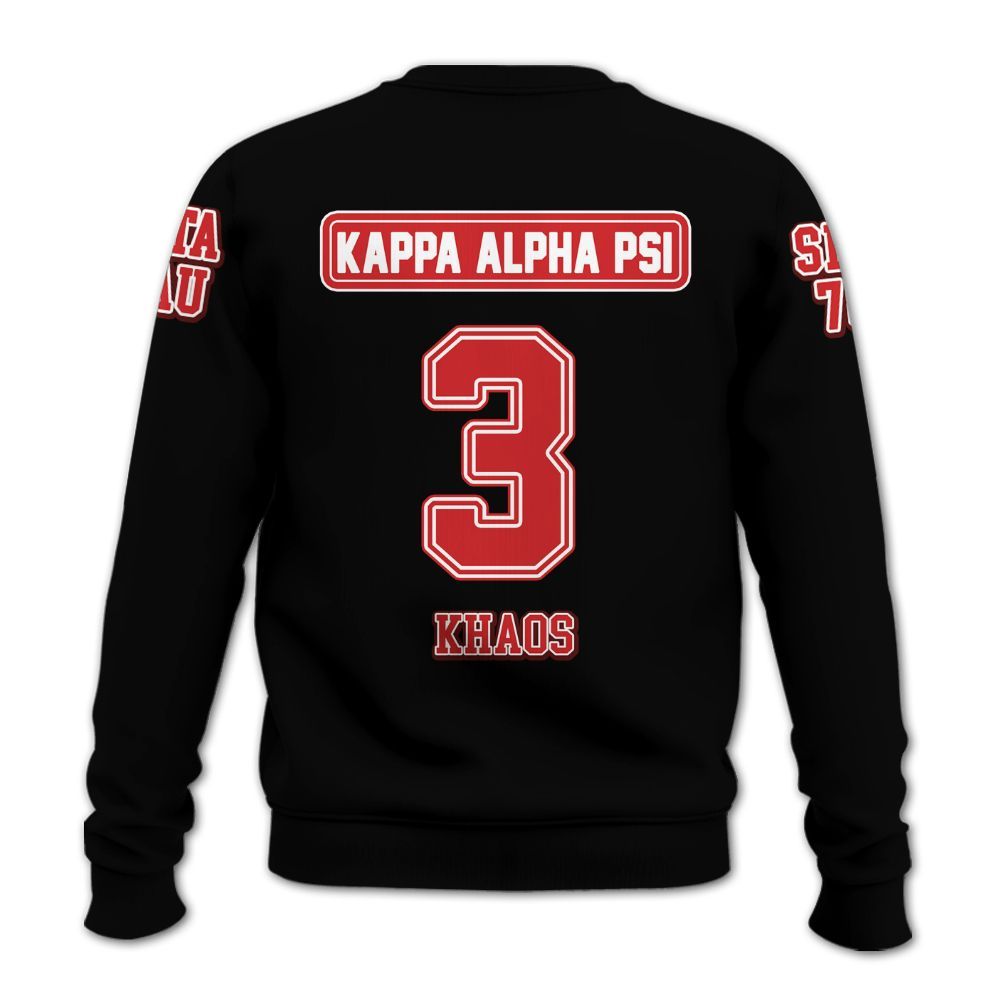 Ireishprint ΚΑΨ Custom Chapter Shirt, Personalized Simple Krimson Letter Black Shirt 1911 Fraternity Sweatshirt