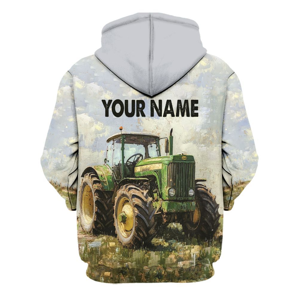 Amare Box Farm Tractor Shirt, Life Is Better On The Farm, Custom Name, Love Tractor, Vintage Tractor, Love Farm, Gift For Farm Lover Unisex Hoodie