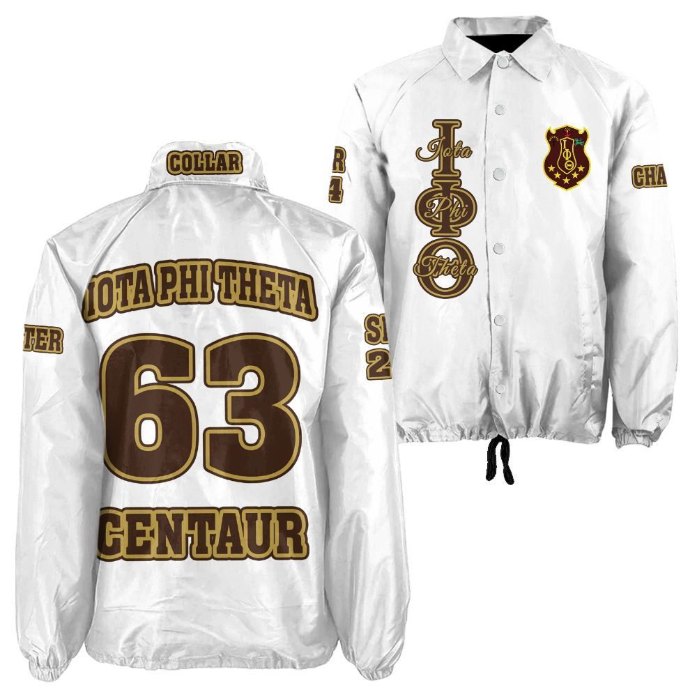 Ireishprint Iota Phi Theta Custom Line Crossing Jacket, Personalized White Jacket Iota Phi Theta Fraternity Crossing Jacket