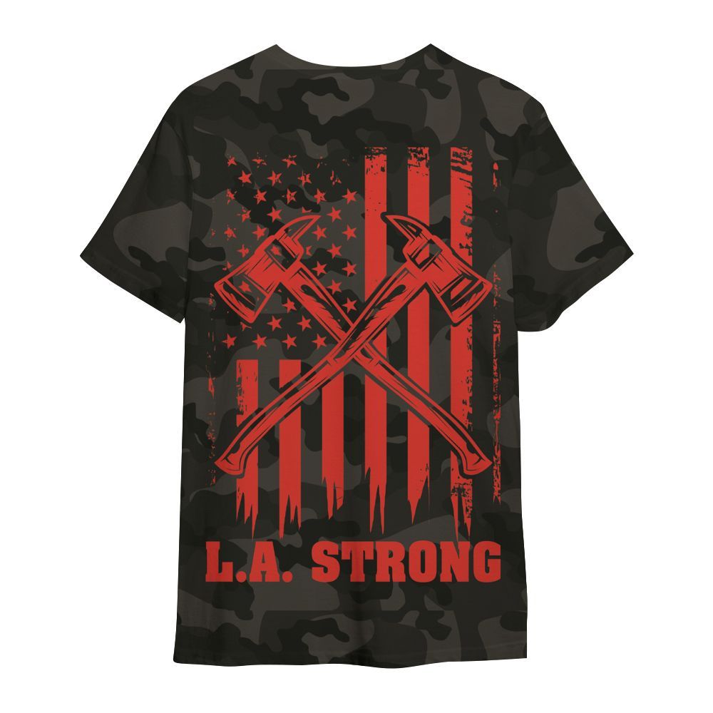 Amare Box Firefighter Shirt, America Flag, Camo Firefighter, Fire Department, California Fire, LA Fire, Hero Gift Shirt For Fireman All Over Print Unisex Shirt