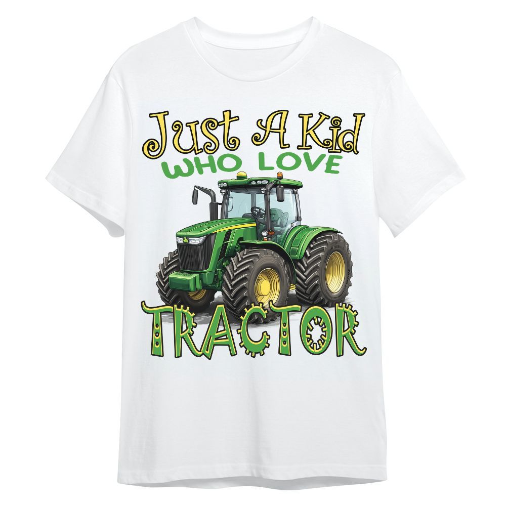 Amare Box Farm Tractor Shirt, Just A Kid Who Love Tractor, Tractor Clipart, Love Tractor, Vintage Tractor, Girl Tractor, Gift For Farm Lover Unisex Shirt