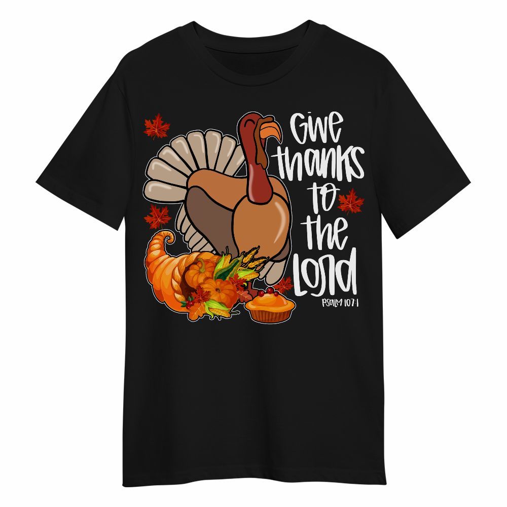 Amare Box Turkey Thanksgiving Shirt, Give Thanks To The Lord Bible Verse Design Gift For Fan Unisex Shirt