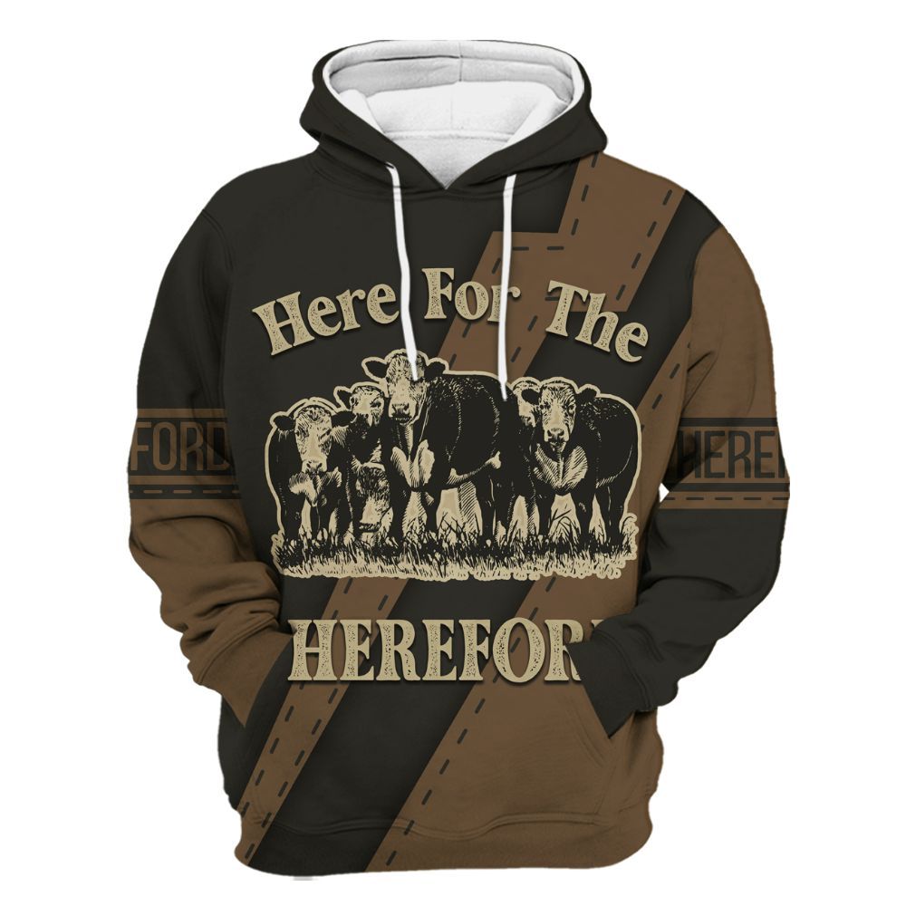 Amare Box Cow Farm Shirt, Here For The Hereford, Hereford Cow, Farm Cow, Cow Shirt, Farm Shirt, Cow Lover, Clipart Gift Shirt For Farmer Unisex Hoodie