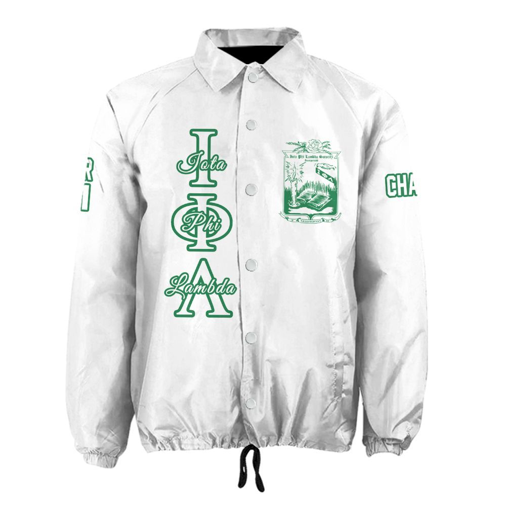 Ireishprint Iota Phi Lambda Custom Line Crossing Jacket, Personalized White Line Jacket Iota Phi Lambda Sorority Crossing Jacket