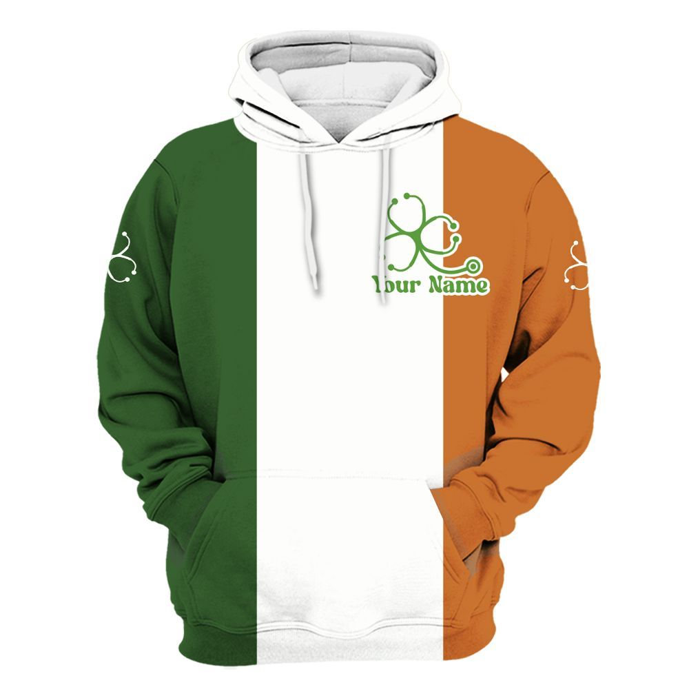 Amare Box Nurse Shirt, One Lucky Nurse, Custom Name, Patrick's Day, Gift For Nurse, Gift For Patrick's Day Unisex Hoodie