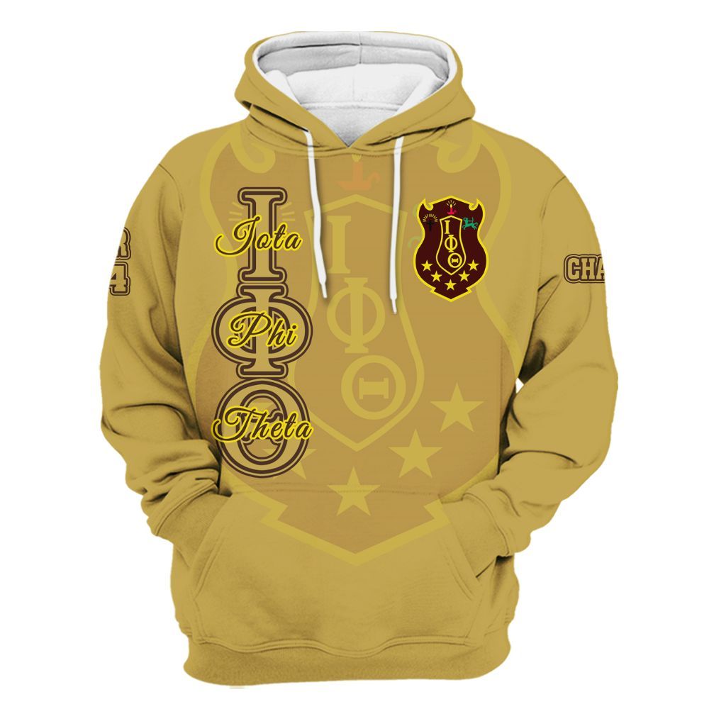 Ireishprint Iota Phi Theta Custom Chapter Shirt, Personalized 1963 Gilded Gold Shirt Iota Phi Theta Fraternity Hoodie