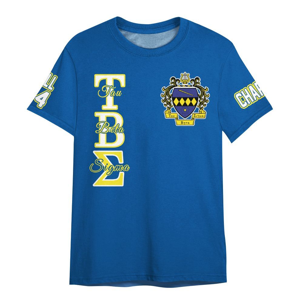 Ireishprint Tau Beta Sigma Custom Chapter Shirt, Personalized Blue White Shirt Tau Beta Sigma Sorority Shirt