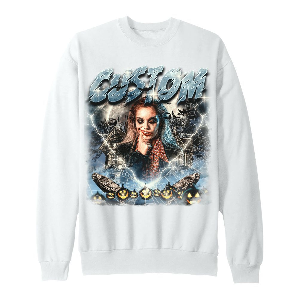 Amare Box Custom Your Own Halloween 90s Bootleg Custom Name, Photo Shirt, Retro Vintage Vampire Girl Unisex Sweatshirt