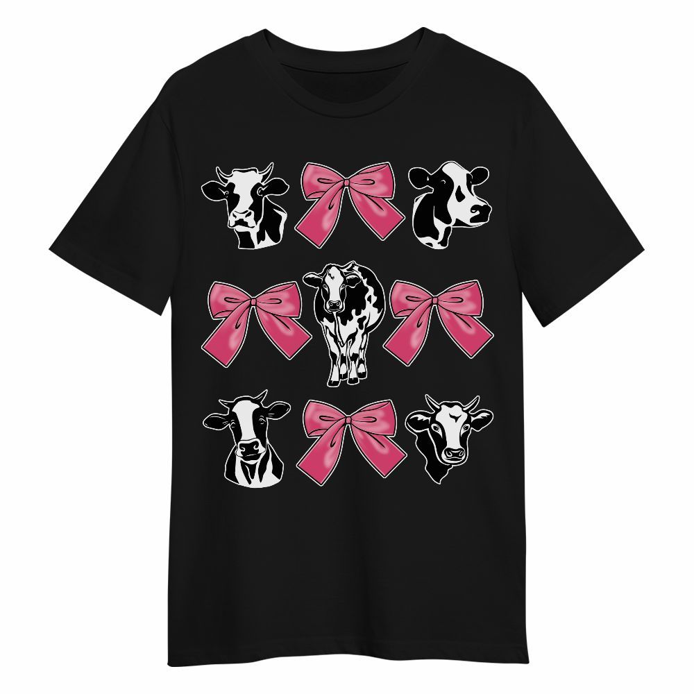 Amare Box Cow Farm Shirt, Black Coquette Dairy Cattle, Dairy Cow, Coquette Cow, Cow Shirt, Farm Shirt, Vector Gift Shirt For Cow Lover Unisex Shirt