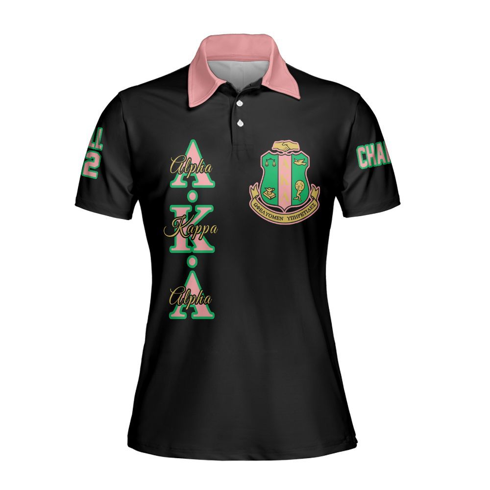 Ireishprint A.K.A Custom Chapter Polo Shirt, Personalized Black 1908 Sorority Polo Shirt
