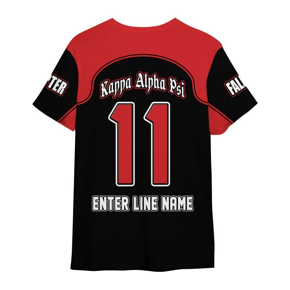Ireishprint ΚΑΨ Custom Chapter Shirt, Black Duo Krimson ΚΑΨ Lettered Racing Style Fraternity Shirt