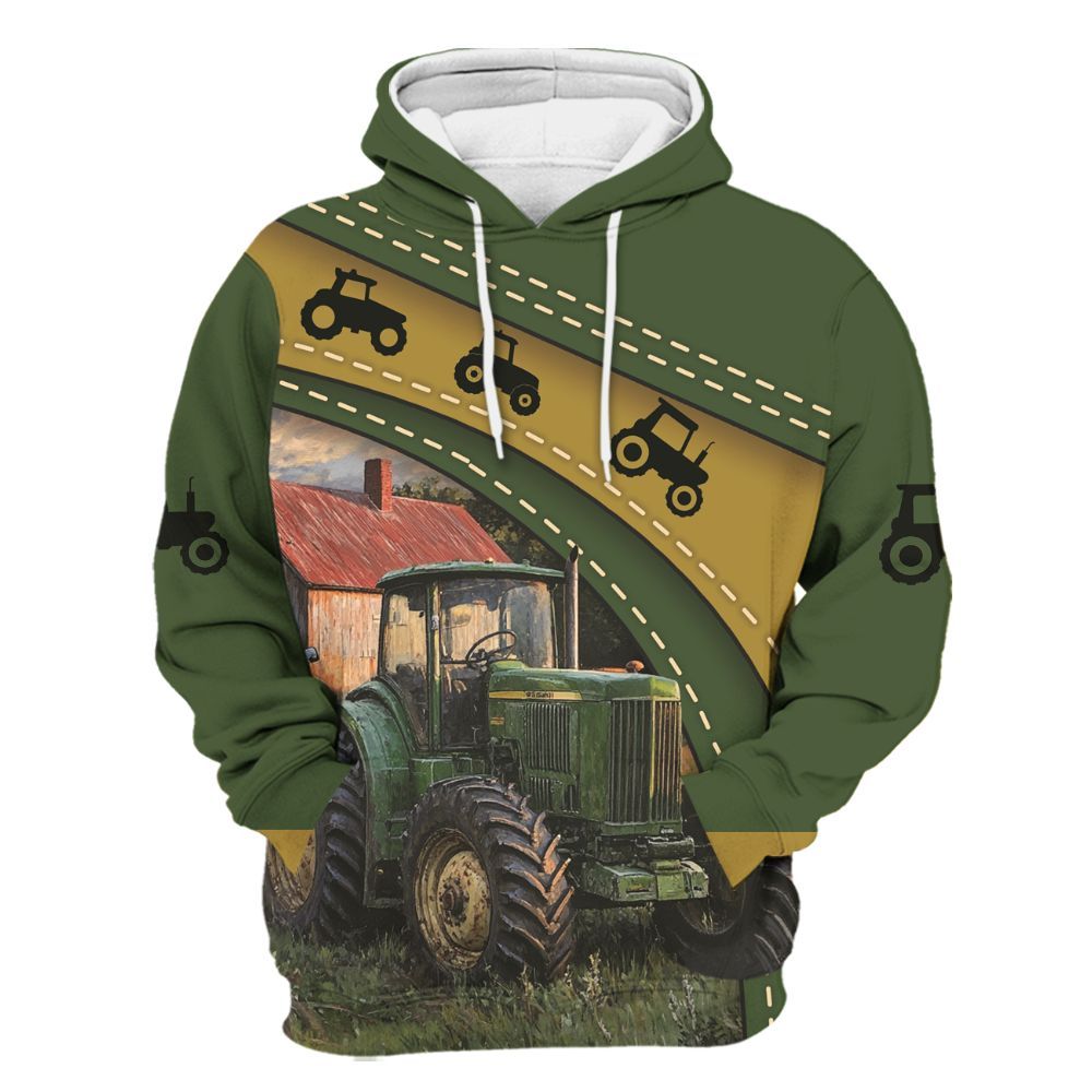 Amare Box Farm Tractor Shirt, Country Tractor, Custom Name, Tractor Clipart, Love Tractor, Vintage Tractor, Gift For Loves Farmer Unisex Hoodie