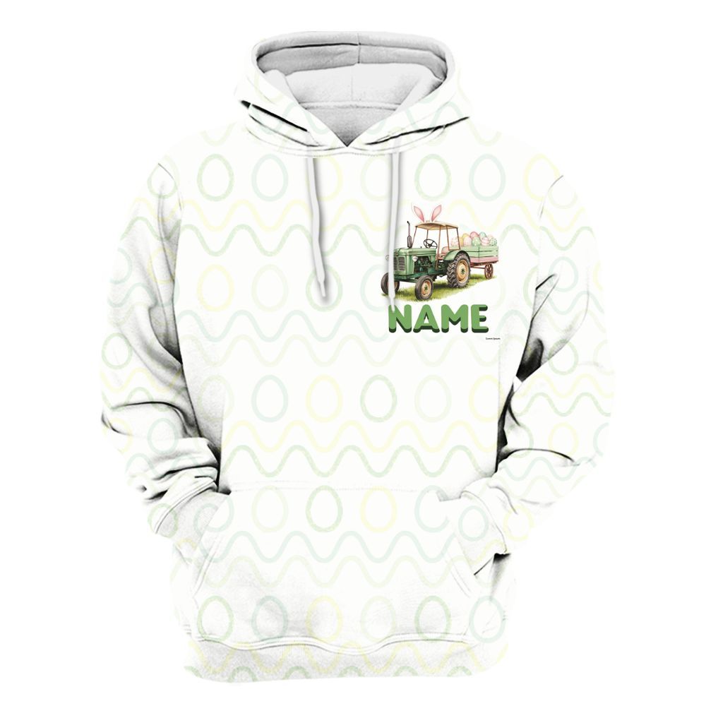 Amare Box Tractor Farm Shirt, Easter Shirt, I'm Digging Easter, Farm Tractor, Cute Tractor, Easter Tractor, Custom Name Gift For Farmer Unisex Hoodie