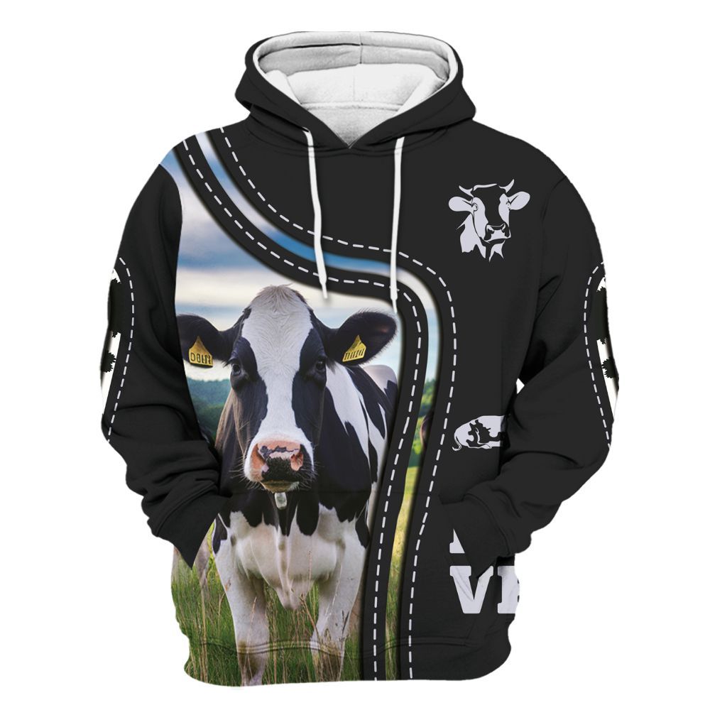 Amare Box Cow Farm Shirt, Cute Dairy Cow Crew, Funny Cow, Cute Cow, Cow Shirt, Farm Shirt, Cow Lover, Custom Name Gift Shirt For Farmer Unisex Hoodie