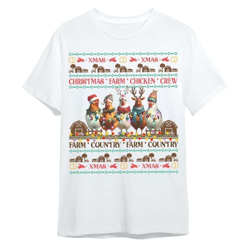 Amare Box Farm Shirt, Christmas Farm Chicken Crew, Christmas Farm, Chicken Farm, Christmas Unisex Gift Shirt For Farmer Unisex Shirt