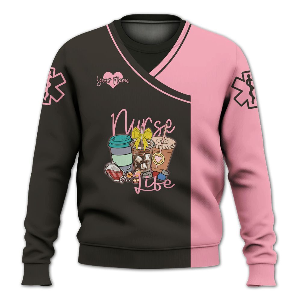 Amare Box Nurse Shirt, Nurse Life, Custom Name, Coffee Nurse, Nurse Stuff, Gift For Nurse Knitted Sweater
