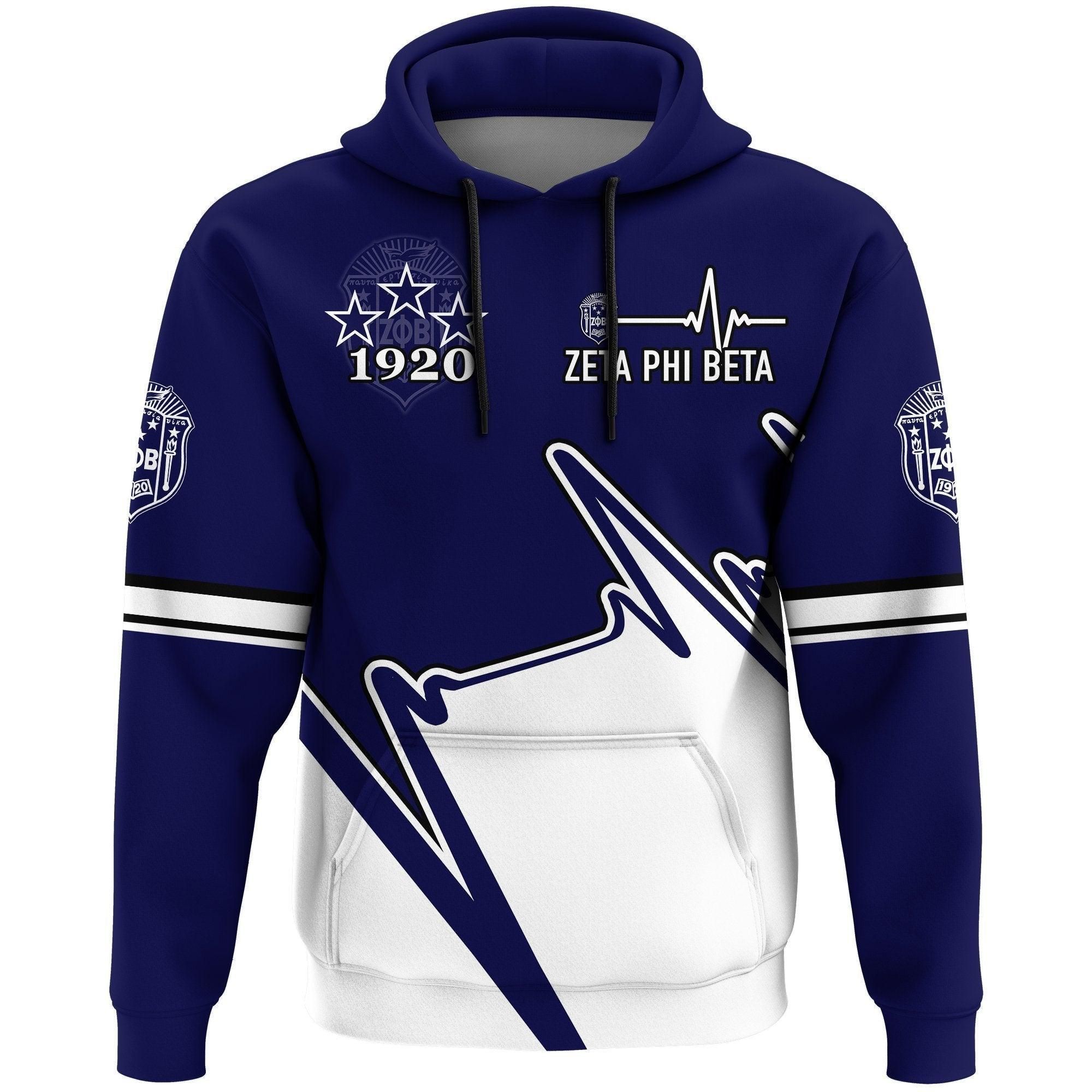 Personalized Heartbeat Zeta Phi Beta Hoodie