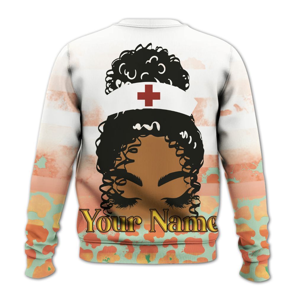 Amare Box Nurse Shirt, Retired Black Nurse, Custom Name Shirt, Retired Nurse, Black Nurse, Nurse Clipart, Gift For Black Nurse Knitted Sweater