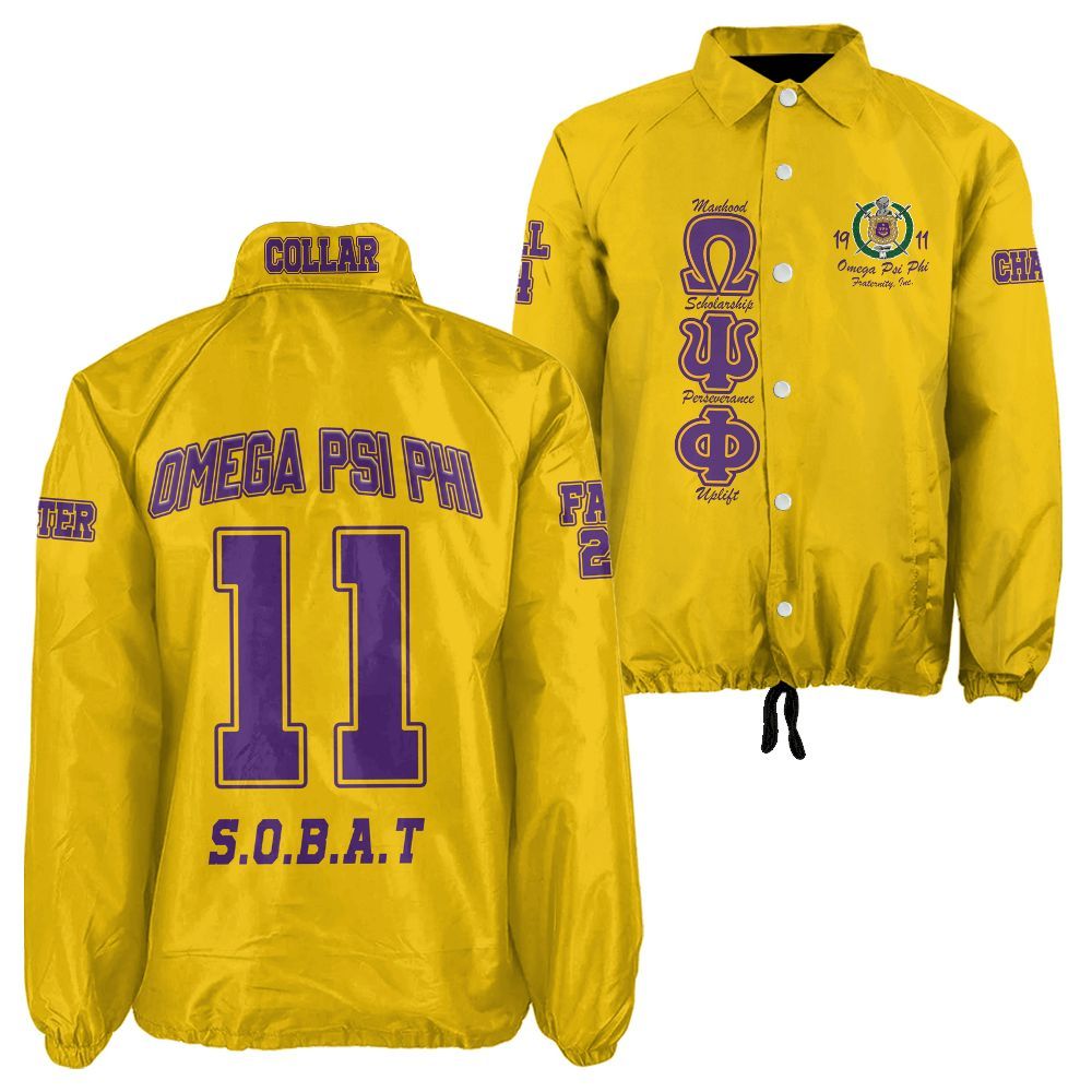 Ireishprint ΩΨΦ Custom Line Crossing Jacket, Personalized Gold Jacket ΩΨΦ Fraternity Crossing Jacket