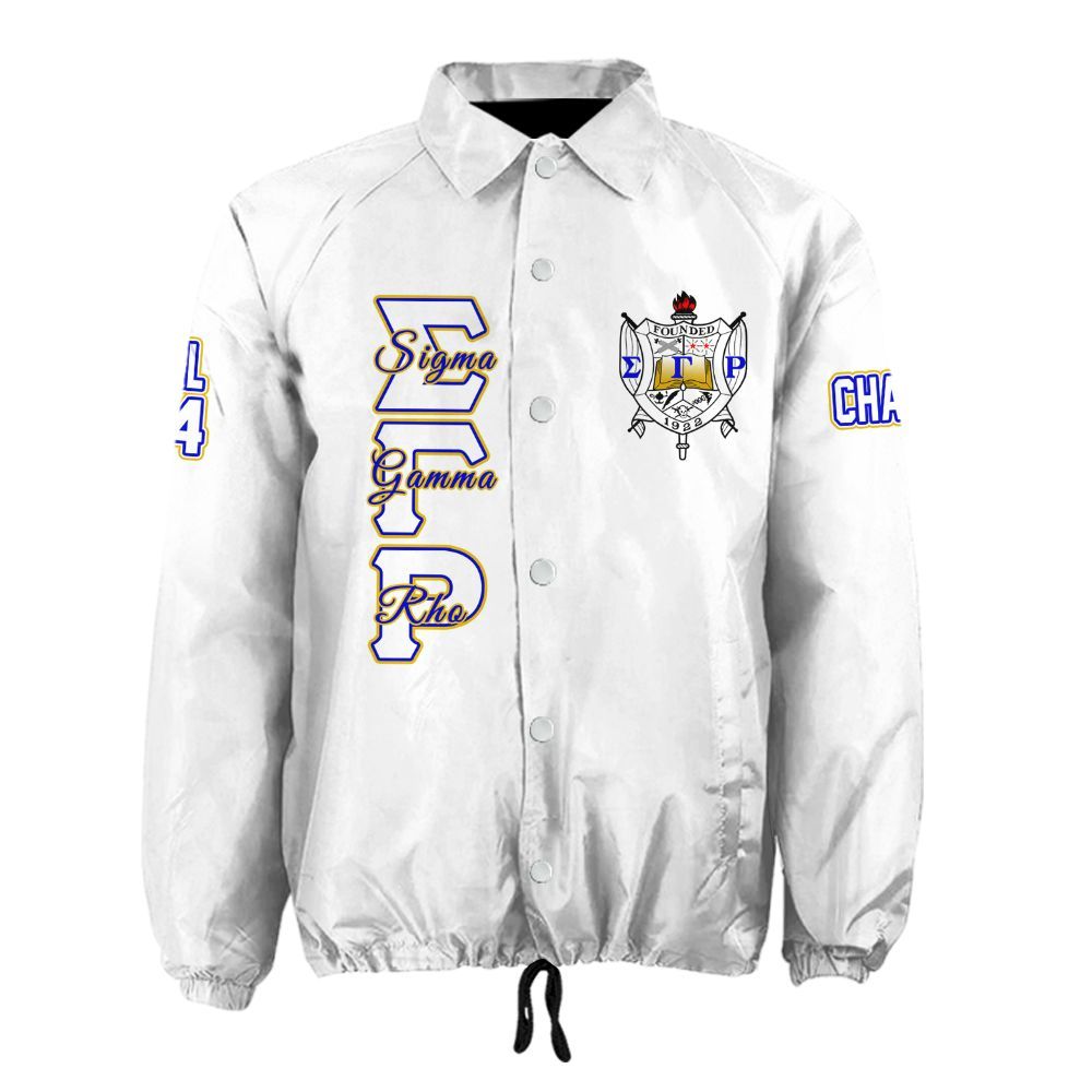 Ireishprint Sigma Gamma Rho Custom Line Crossing Jacket, Personalized White Jacket Since 1922 Sorority Crossing Jacket