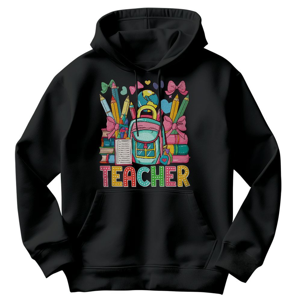 Amare Box Teacher Coquette School Shirt, Teacher Back To School Shirt, Funny Teacher Quotes Gift Unisex Hoodie
