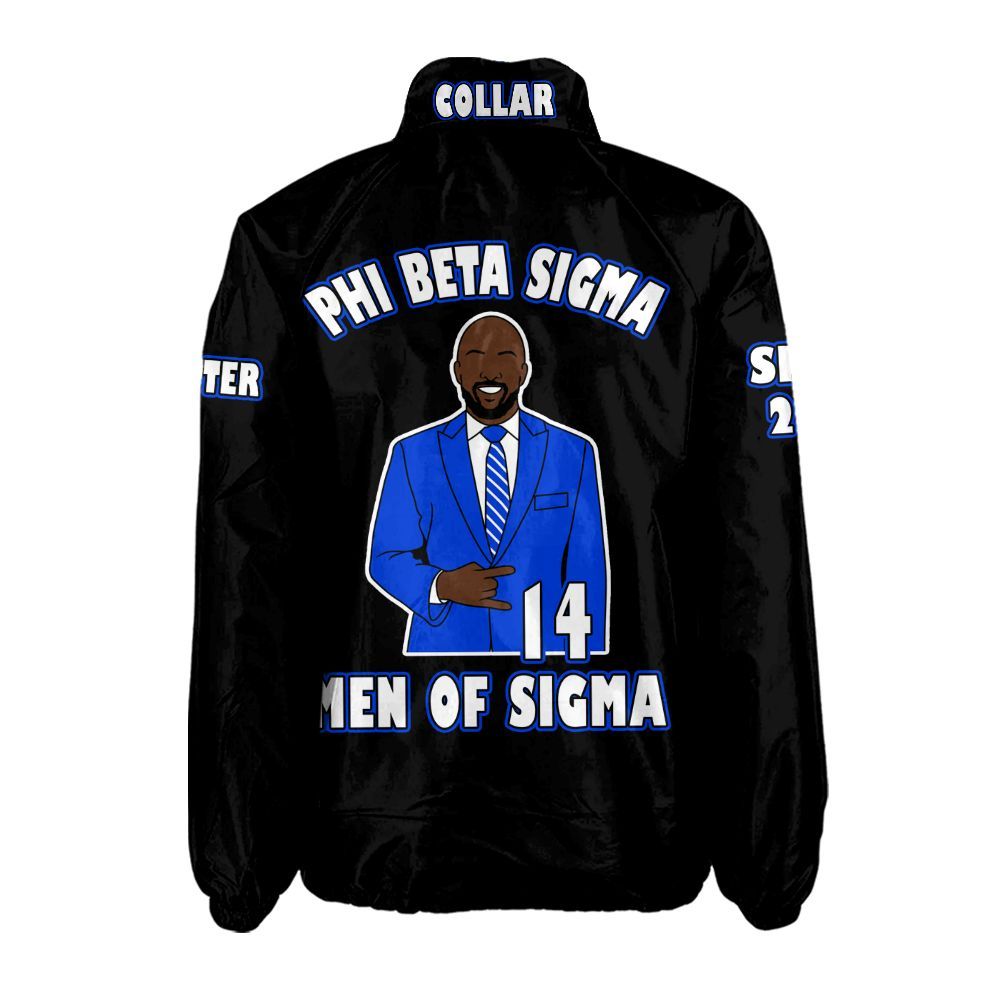 Ireishprint Phi Beta Sigma Custom Line Crossing Jacket, Personalized Black Jacket Phi Beta Sigma 1914 Fraternity Crossing Jacket