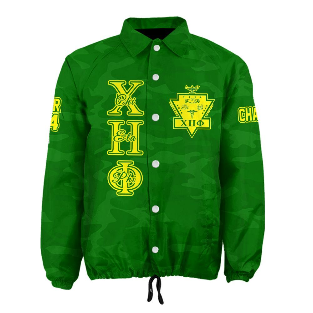 Ireishprint Chi Eta Phi Custom Line Crossing Jacket, Personalized Camo Style Pea Green Jacket Chi Eta Phi Sorority Crossing Jacket