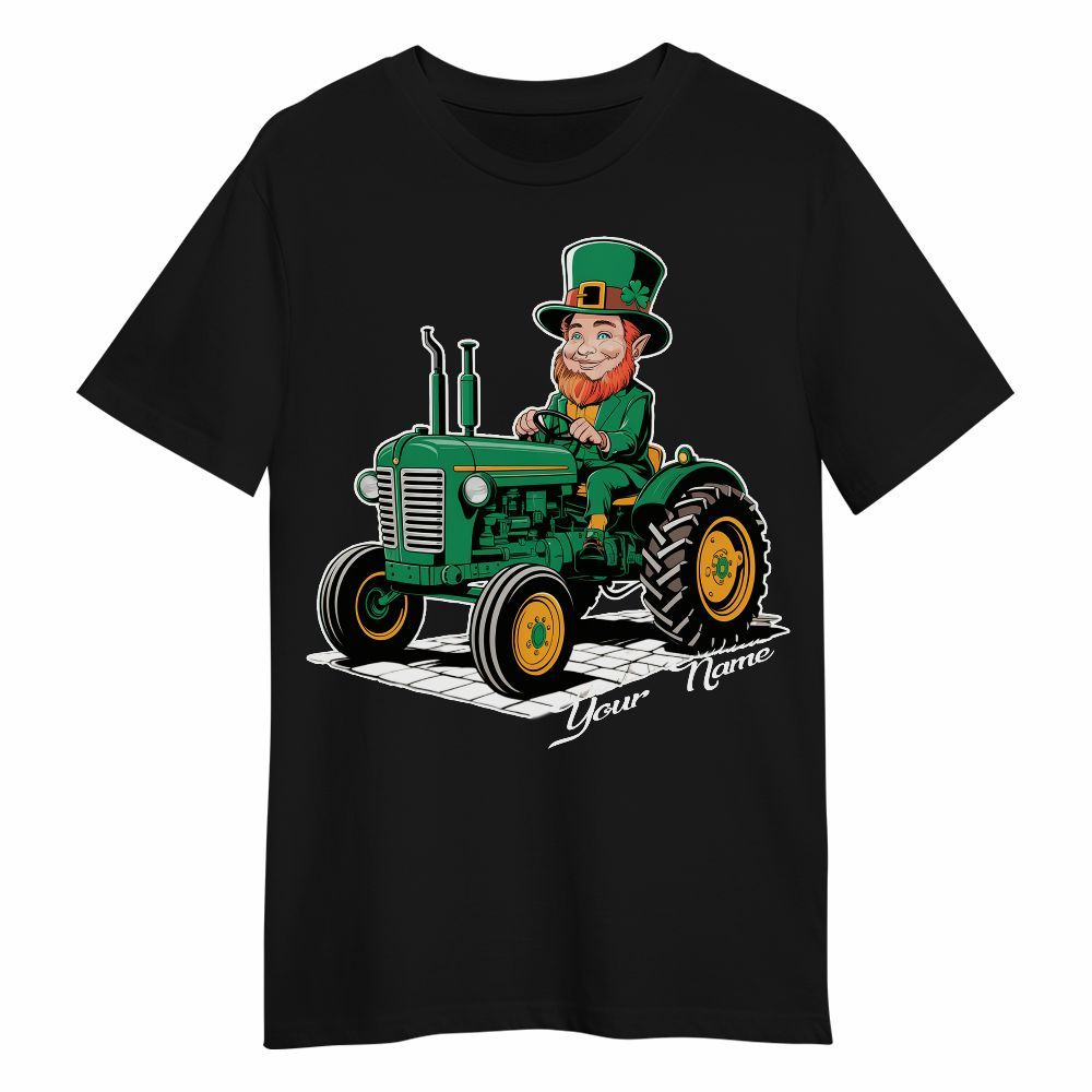 Amare Box Farm Tractor Shirt, Leprechaun Farmer On A Tractor, Custom Name, Love Tractor, St Patricks Day, Gift For St Patricks Day Unisex Shirt