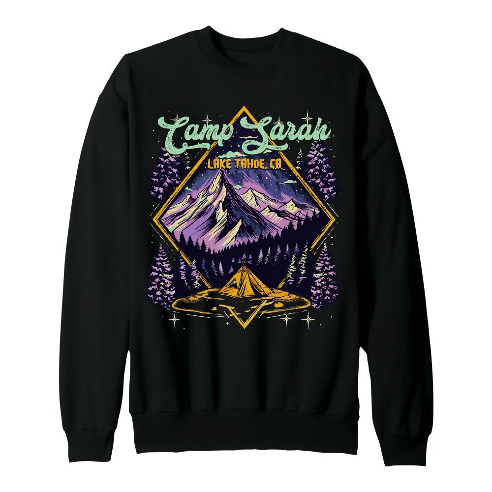 Amare Box Retro Camp Bachelorette Custom Name, Location Shirt, Star Sky Vintage Camping Bachelorette Lake Unisex Sweatshirt