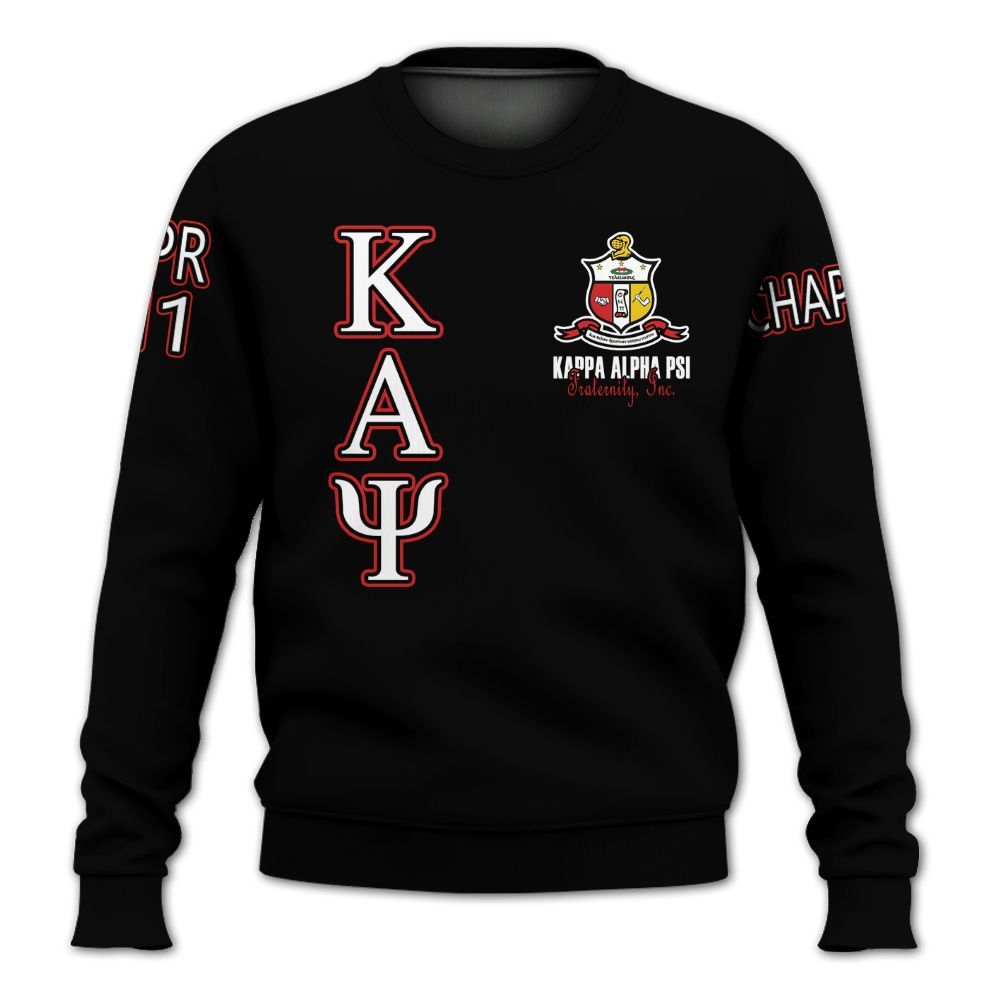 Ireishprint ΚΑΨ Custom Chapter Shirt, Personalized Black Shirt ΚΑΨ 1911 Fraternity Sweatshirt