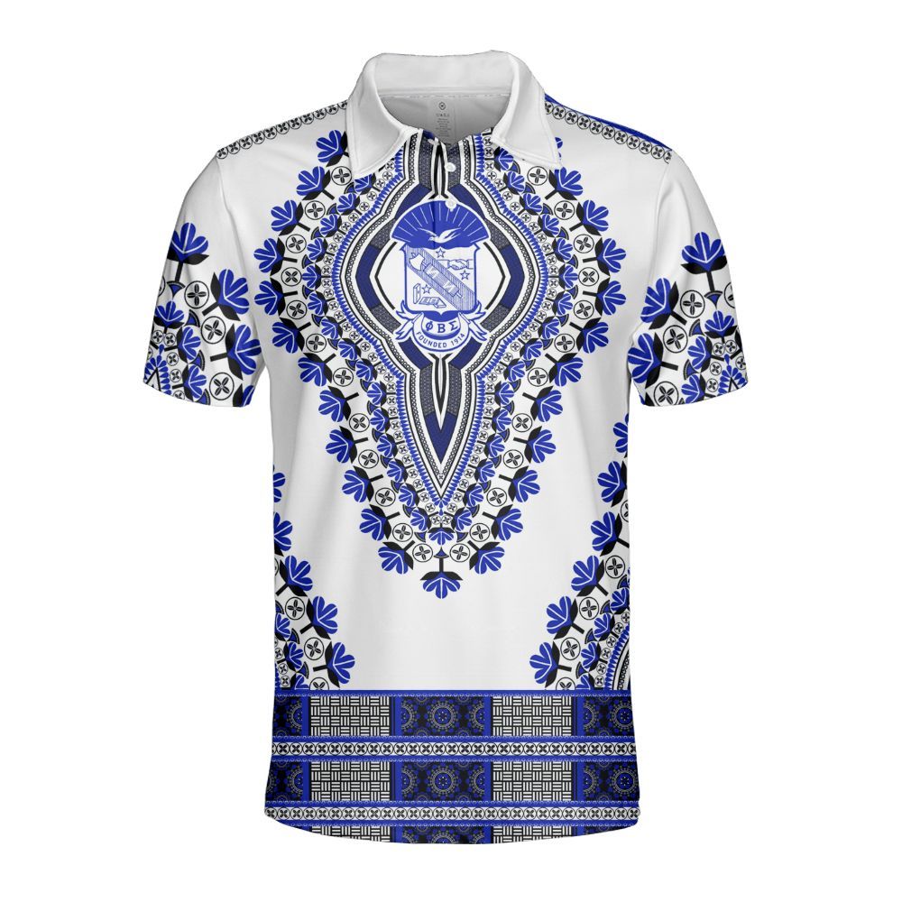 Ireishprint Phi Beta Sigma Polo Shirt, African Dashiki Style Phi Beta Sigma Fraternity Polo Shirt