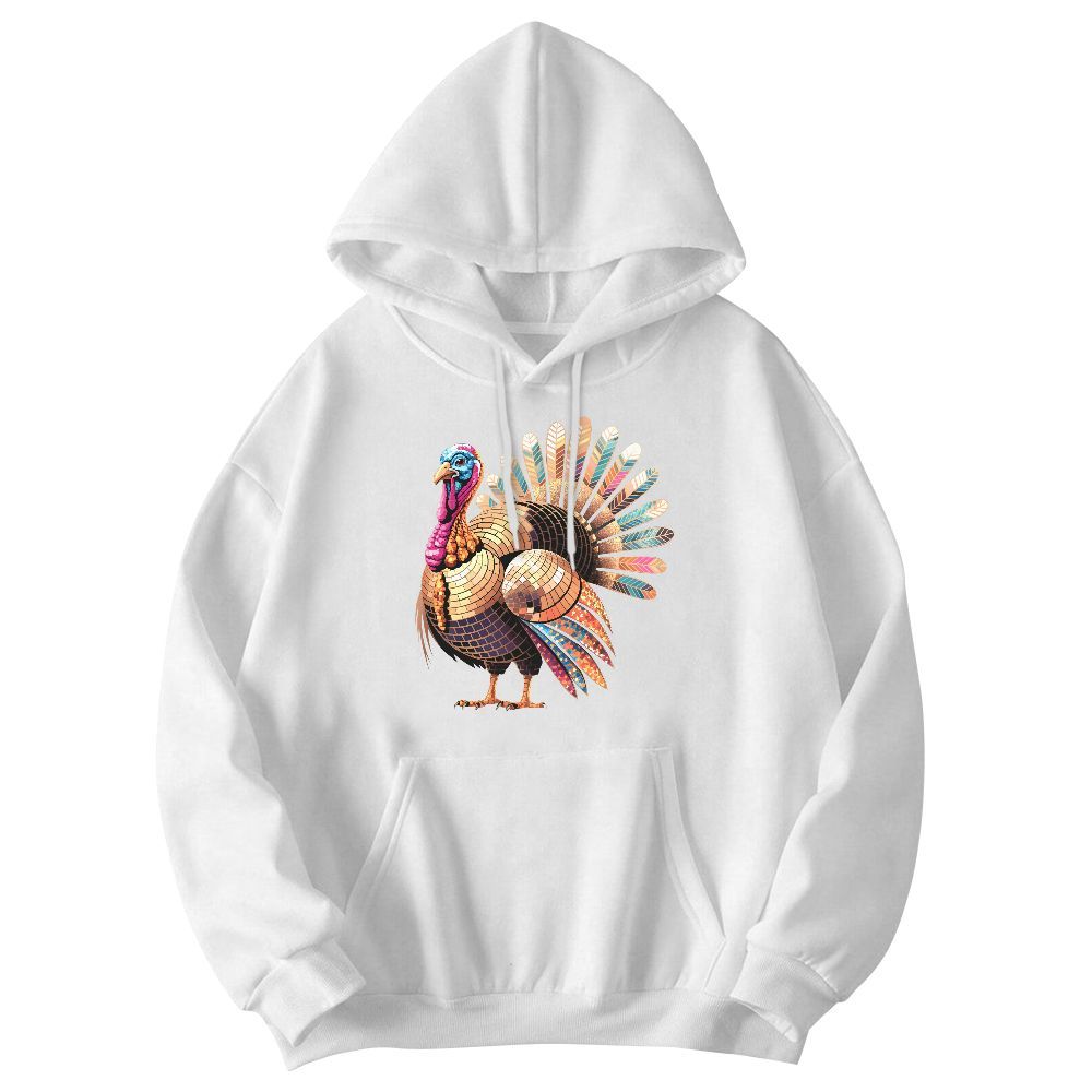 Amare Box Thanksgiving Turkey Disco Ball, Thanksgiving Thankful Coquette, Turkey Day Gift Unisex Hoodie