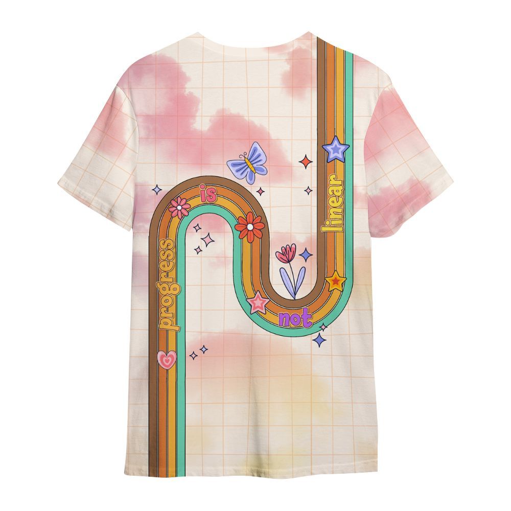 Amare Box Progress Is Not Linear SPED Teacher Shirt, Special Education Teacher Appreciation Gift All Over Print Unisex Shirt