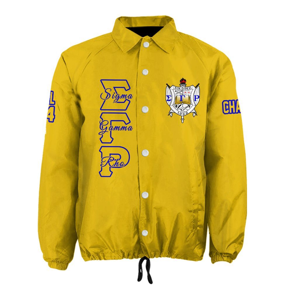 Ireishprint Sigma Gamma Rho Custom Line Crossing Jacket, Personalized Gold Jacket Since 1922 Sorority Crossing Jacket