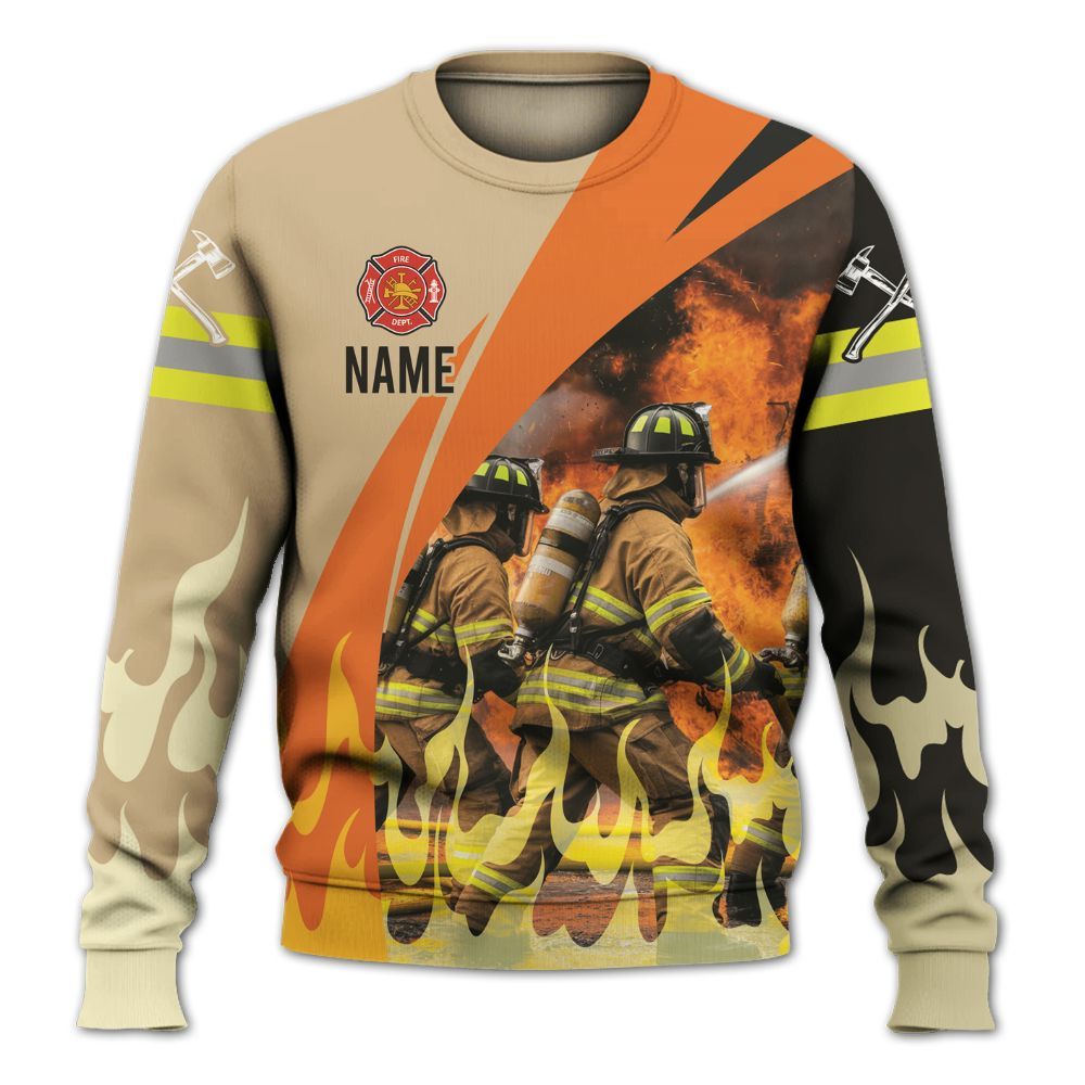 Amare Box Firefighter Shirt, Dramatic Firefighter, Rescue Heroes, Firefighter Apparel, First Responder, Custom Name Gift Shirt For Man Knitted Sweater