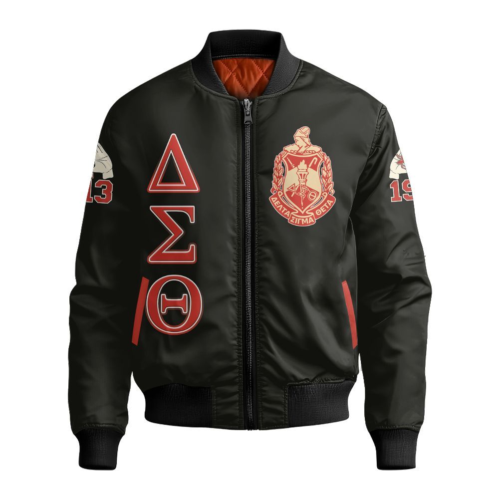 Ireishprint Delta Sigma Theta Bomber Jacket, Delta Sigma Theta Girls Handsign Sorority Bomber Jacket
