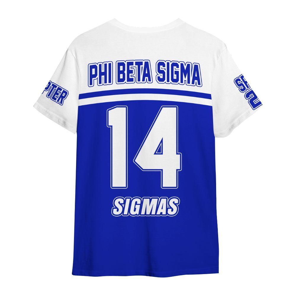 Ireishprint Phi Beta Sigma Custom Chapter Shirt, Personalized White Sleeves Royal Blue Shirt Phi Beta Sigma Fraternity Shirt