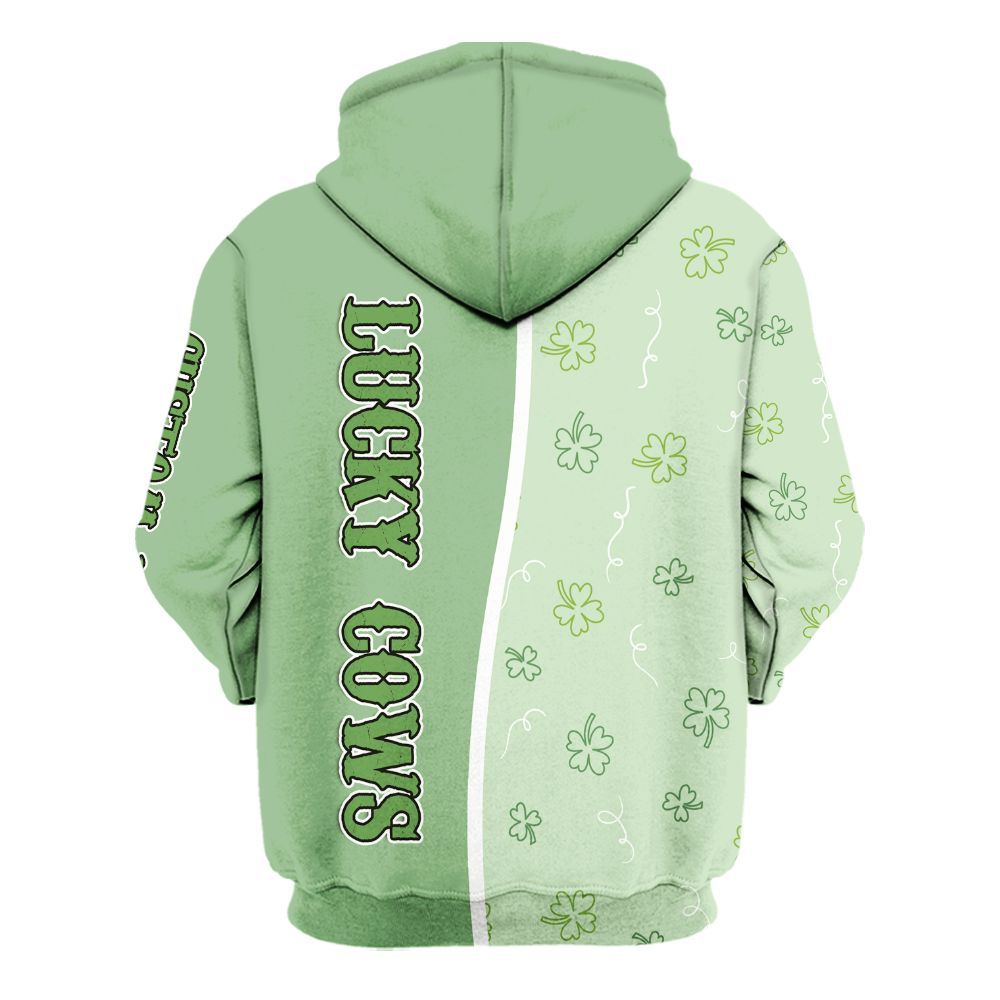 Amare Box Cow Farm Shirt, ST Patrick's Day Cow, Lucky Cows, Funny Cow, Highland Cow, Cow Shirt, Holiday Custom Name Gift For Cow Lover Unisex Hoodie