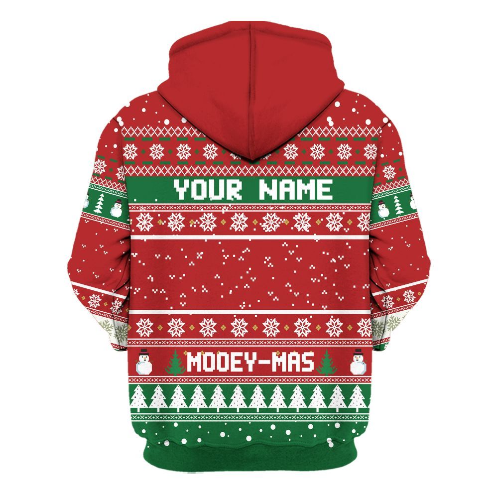 Amare Box Merry Mooey Christmas Shirt, Christmas Farm, Cute Cow Lover, Funny Christmas Unisex Custom Name Gift Shirt Unisex Hoodie