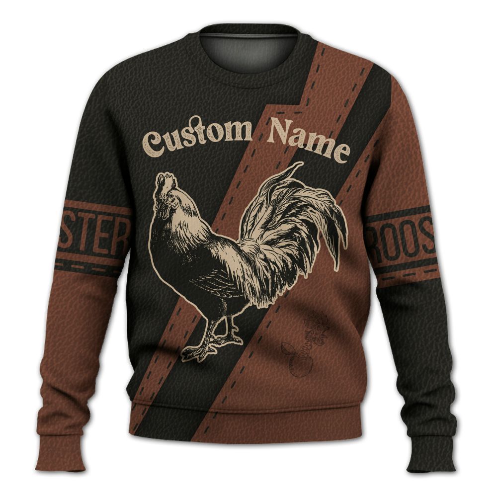 Amare Box Farm Shirt, The Chicken Dad, Chicken Shirt, Funny Chicken, Poultry Farm, Chicken Lover, Graphic Custom Name Gift Shirt For Farmer Knitted Sweater