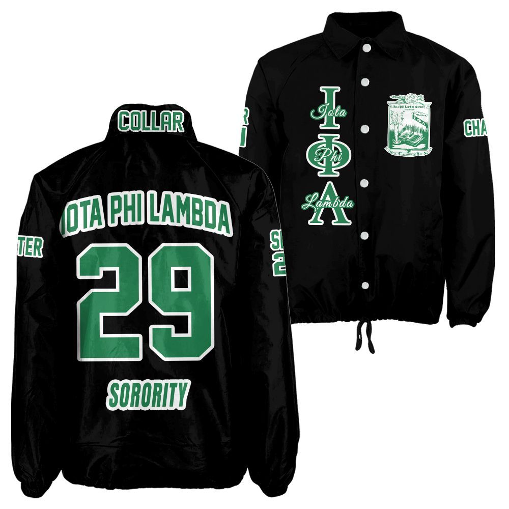Ireishprint Iota Phi Lambda Custom Line Crossing Jacket, Personalized Black Line Jacket Iota Phi Lambda Sorority Crossing Jacket