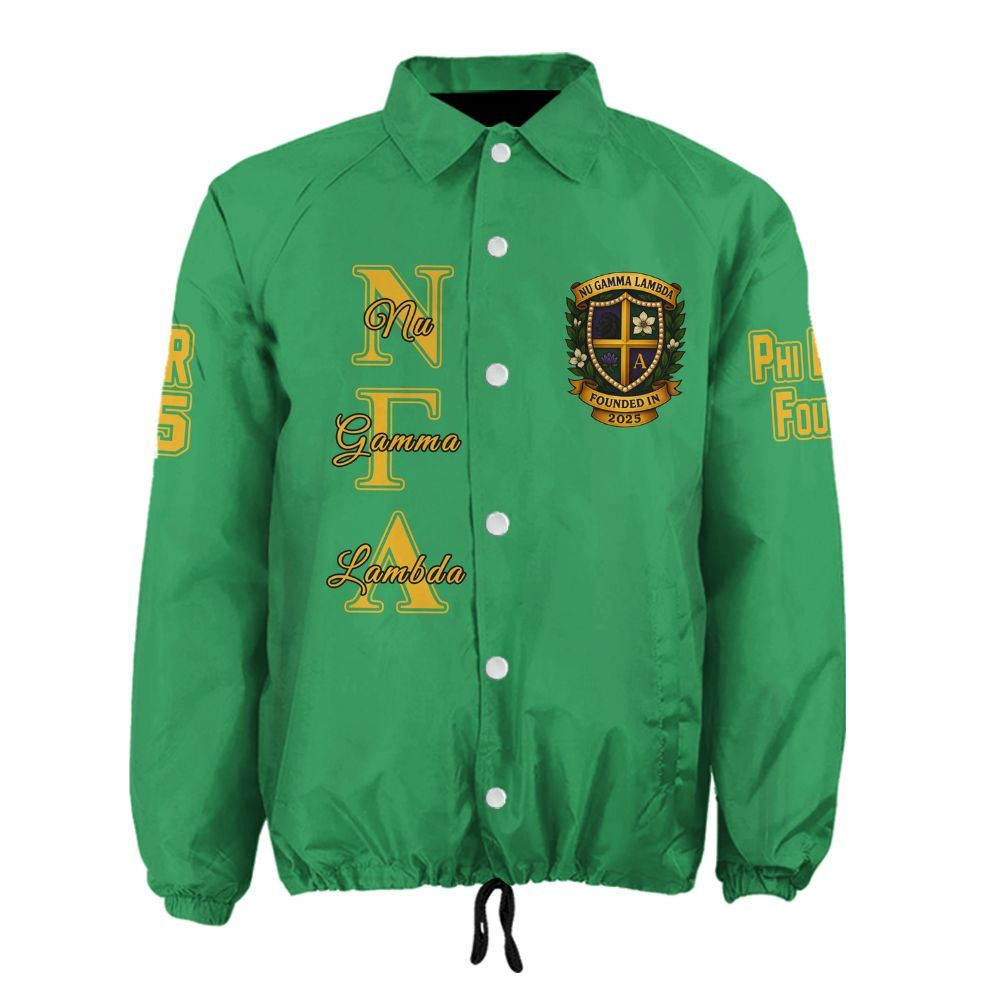 Ireishprint Nu Gamma Lambda Custom Line Crossing Jacket, Personalized Kelly Green Jacket Nu Gamma Lambda Sorority Crossing Jacket
